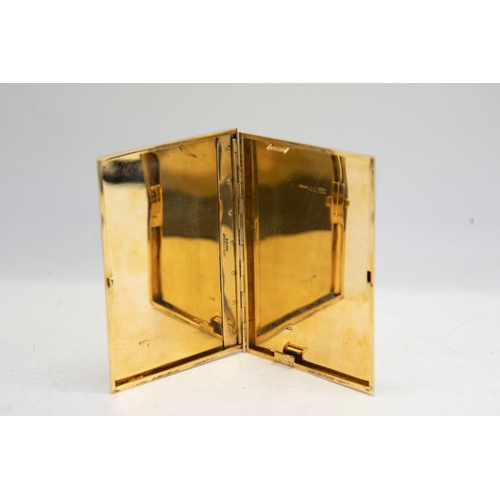 126 - Asprey, London, an 18ct gold engine-turned cigarette case with sliding covers, hallmarks for Asprey ... 