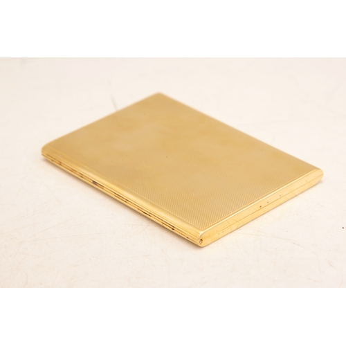 126 - Asprey, London, an 18ct gold engine-turned cigarette case with sliding covers, hallmarks for Asprey ...