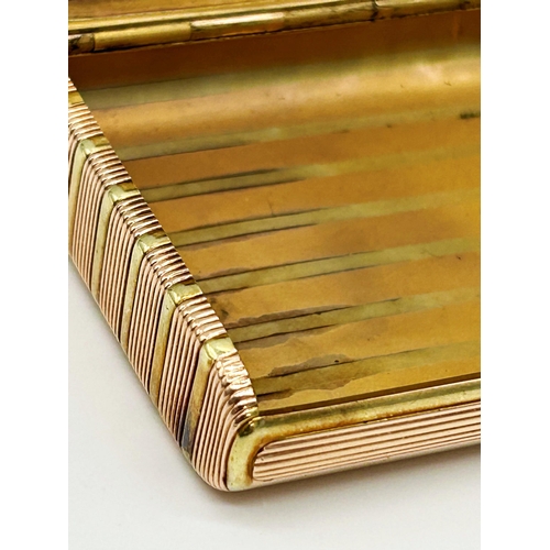 125A - Exceptional quality Russian Samorodok 14k bicolour engine turned cigarette case by Karl Bok (of Fabe... 