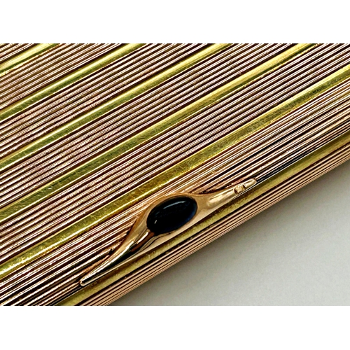 125A - Exceptional quality Russian Samorodok 14k bicolour engine turned cigarette case by Karl Bok (of Fabe... 