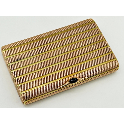125A - Exceptional quality Russian Samorodok 14k bicolour engine turned cigarette case by Karl Bok (of Fabe... 