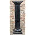 Antique ebonised fluted column pedestal with revolving top, H 108cm x W ...
