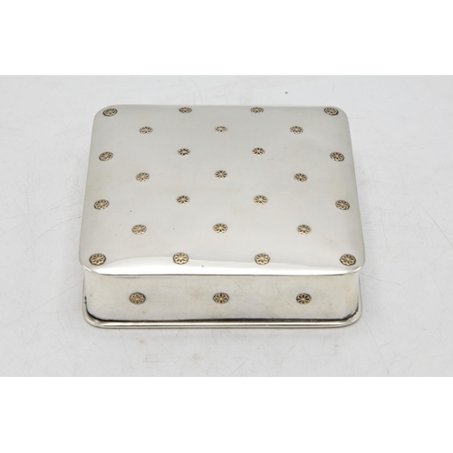 132 - Exceptional quality Gustave Keller of Paris silver box, inspired by Japanese Royal Family, with geom... 