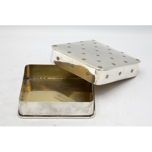 132 - Exceptional quality Gustave Keller of Paris silver box, inspired by Japanese Royal Family, with geom... 