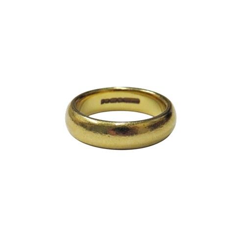 1 - A vintage 22ct gold court shaped wedding band, hallmarks for Charles Green & Son Ltd, Birmingham 198... 
