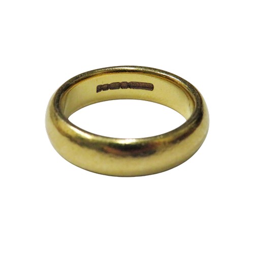 1 - A vintage 22ct gold court shaped wedding band, hallmarks for Charles Green & Son Ltd, Birmingham 198... 
