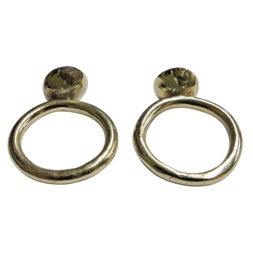 15 - Two handmade smokey-quartz or pale-green prehnite single stone 'stacking' dress rings, each cupola m... 