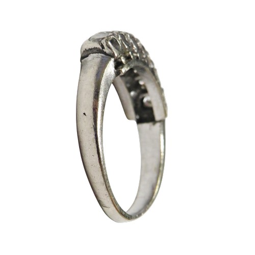 45 - A diamond seven stone ring, the round brilliants approx. 0.70cts total, all claw set in white with s... 