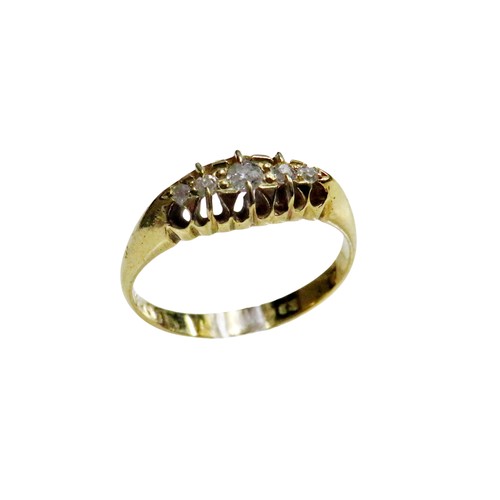 46 - An early 20th century 18ct gold and diamond five stone ring, the old-cut stones approx. 0.16cts tota... 