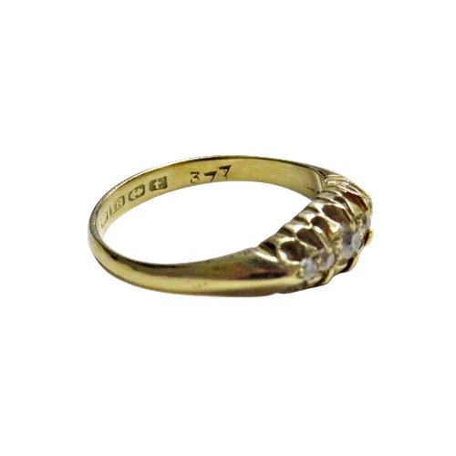 46 - An early 20th century 18ct gold and diamond five stone ring, the old-cut stones approx. 0.16cts tota... 