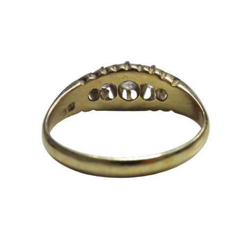 46 - An early 20th century 18ct gold and diamond five stone ring, the old-cut stones approx. 0.16cts tota... 