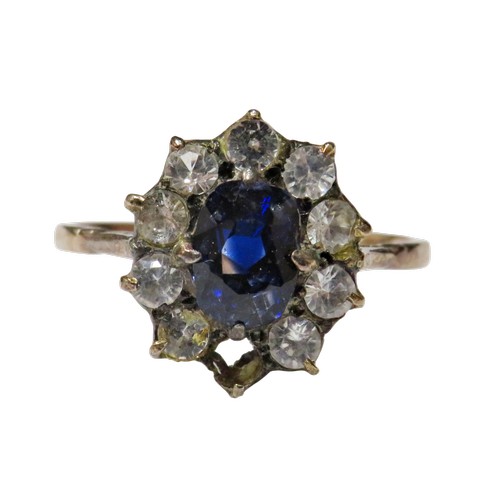 61 - Three gold rings including a late Victorian two stone gypsy ring (lacking the stones), indistinct ma... 