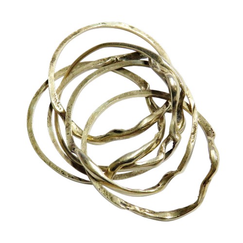 34 - A vintage 9ct gold six-band Celtic puzzle ring, currently separated, marks obscured, 7g gross