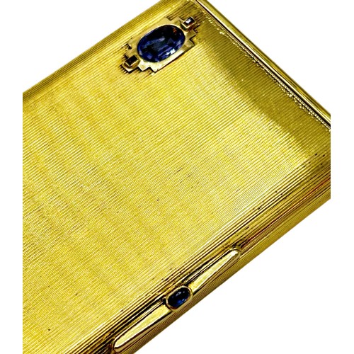 241 - A mid 20th century Continental gold combined cigarette and vesta case, the reeded cover inset with a... 