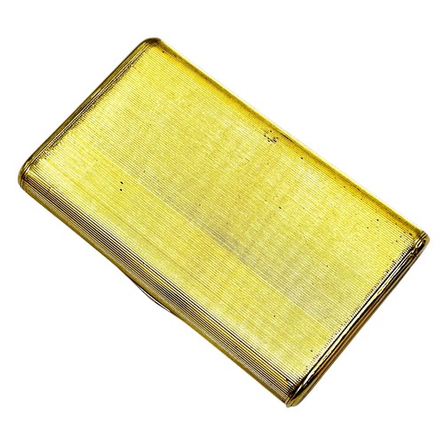241 - A mid 20th century Continental gold combined cigarette and vesta case, the reeded cover inset with a... 