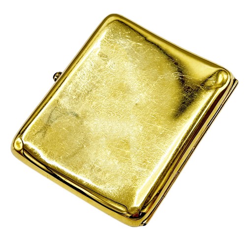 242 - An Edwardian 18ct gold, ruby and diamond concave rectangular cigarette case, with a ruby cabochon th... 