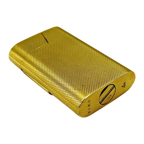 270 - A mid 20th century 18ct gold cased pocket lighter by Garrard & Co Ltd, 112 Regent St, W1, with engin... 