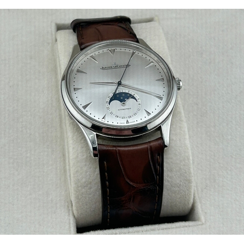 1123 - Jaeger LeCoultre, Master Ultra Thin Moon 39, a gentleman’s stainless steel automatic wrist watch, ci... 