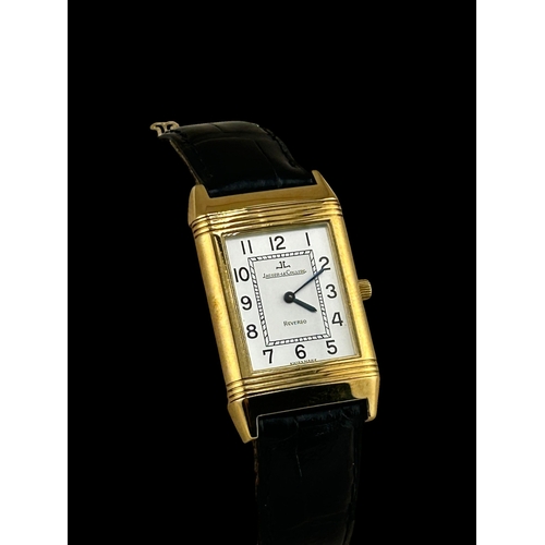 1124 - Jaeger LeCoultre, Reverso Classique, a gentleman’s 18ct yellow gold wrist watch circa 2000, Ref; 196... 