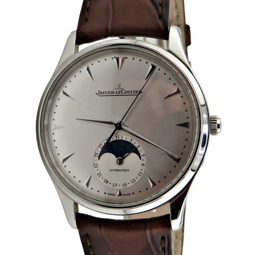 1123 - Jaeger LeCoultre, Master Ultra Thin Moon 39, a gentleman’s stainless steel automatic wrist watch, ci... 
