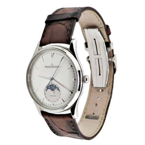 1123 - Jaeger LeCoultre, Master Ultra Thin Moon 39, a gentleman’s stainless steel automatic wrist watch, ci... 