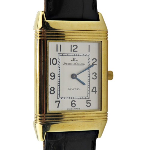 1124 - Jaeger LeCoultre, Reverso Classique, a gentleman’s 18ct yellow gold wrist watch circa 2000, Ref; 196... 