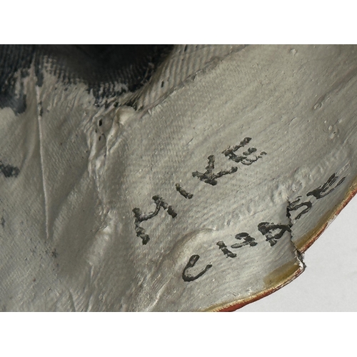 34 - Mike Chase (20th/21st century) - Head of a pig, unusual fibreglass moulded mask with painted decorat... 