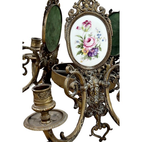 25 - Fonderia Bronzi Artistici Italia - An early 20th century Italian six-light chandelier, each arm hold... 