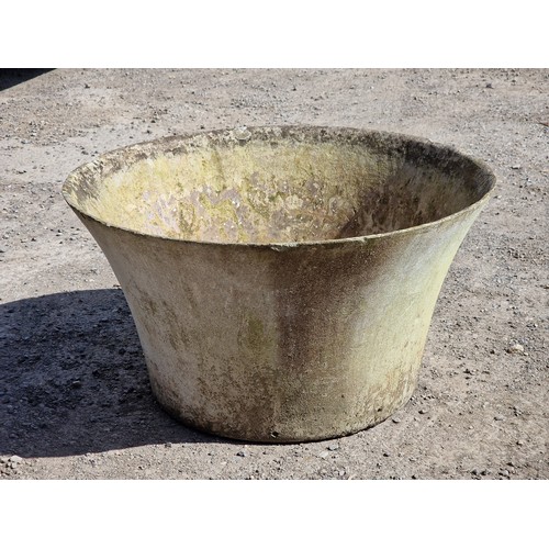 123 - Weathered composite Willy Guhl style planter, H 41cm x W 76cm