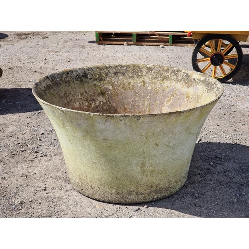 123 - Weathered composite Willy Guhl style planter, H 41cm x W 76cm