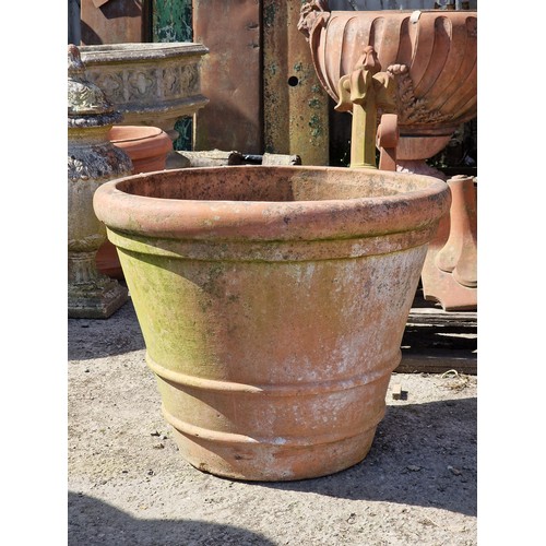 126 - Large terracotta planter with banded detail, H 57cm x W 71cm