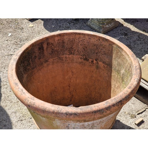 126 - Large terracotta planter with banded detail, H 57cm x W 71cm