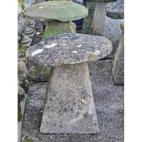 145 - Weathered natural stone staddlestone, H 54cm x W 55cm