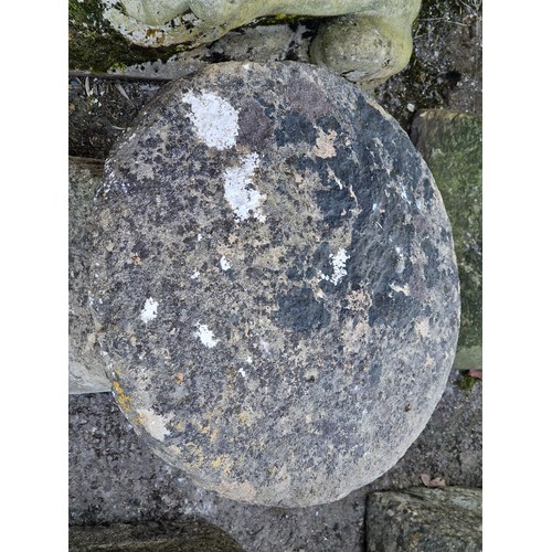 145 - Weathered natural stone staddlestone, H 54cm x W 55cm