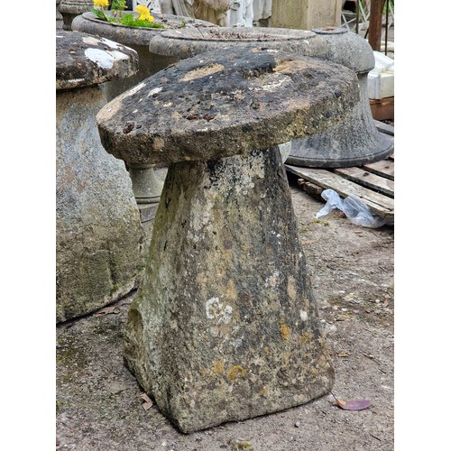 148 - Weathered natural stone staddlestone, H 72cm x W 58cm