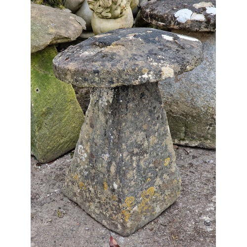 148 - Weathered natural stone staddlestone, H 72cm x W 58cm