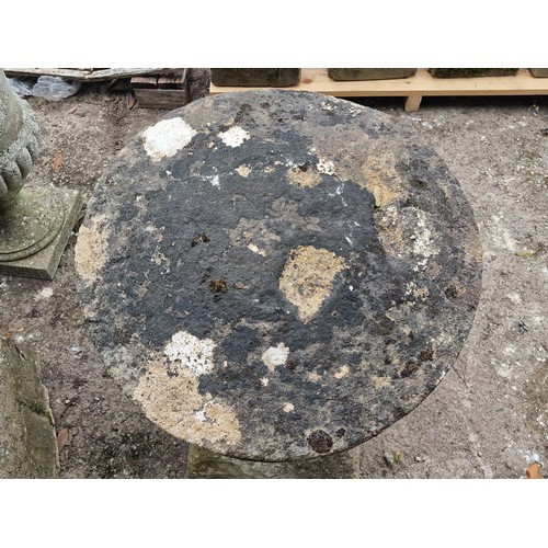 148 - Weathered natural stone staddlestone, H 72cm x W 58cm