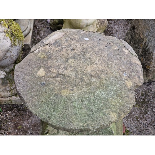 133 - Weathered natural stone staddlestone, H 62cm x W 54cm