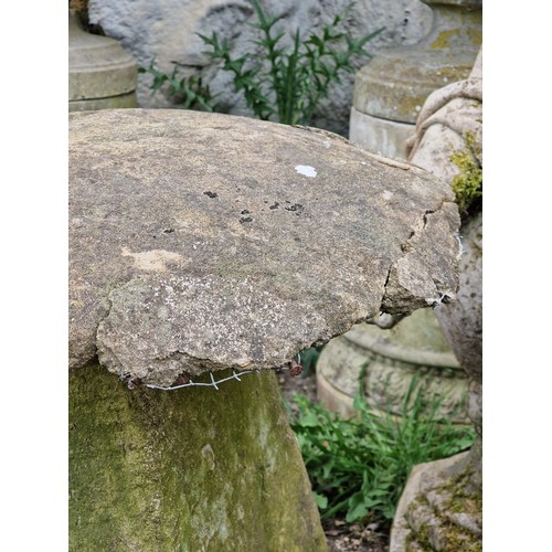 133 - Weathered natural stone staddlestone, H 62cm x W 54cm