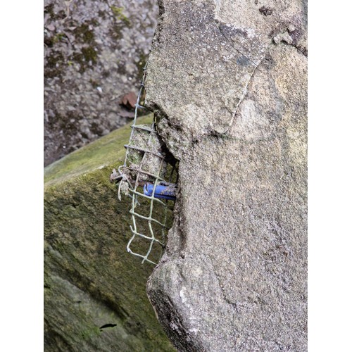 133 - Weathered natural stone staddlestone, H 62cm x W 54cm