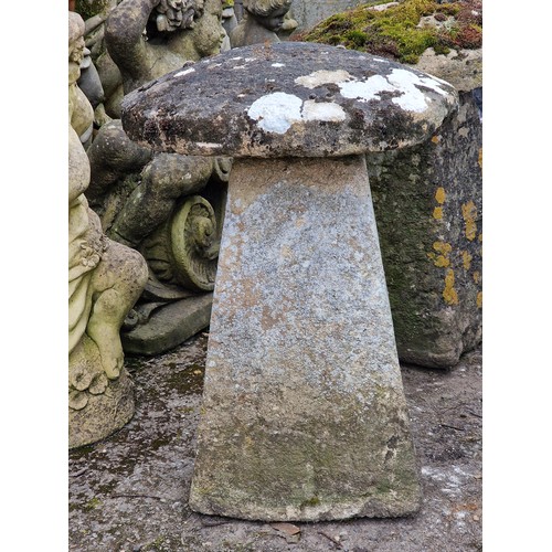 151 - Well weathered natural stone staddlestone, H 68cm x W 51cm