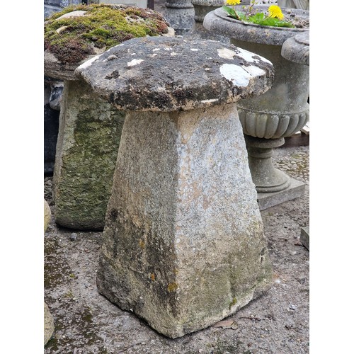 151 - Well weathered natural stone staddlestone, H 68cm x W 51cm
