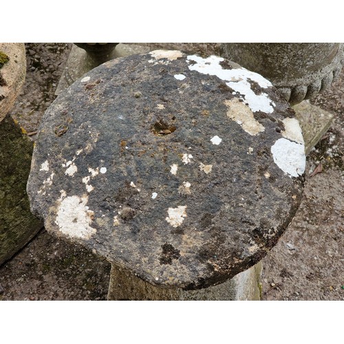 151 - Well weathered natural stone staddlestone, H 68cm x W 51cm