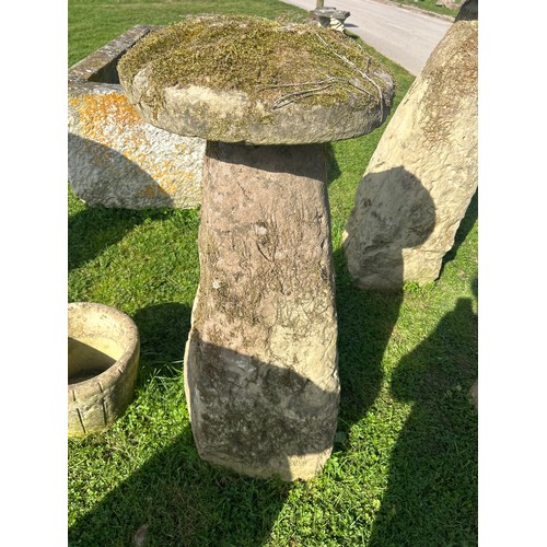 671 - Rare and important set of six tall natural stone staddle stones, the largest 140cm high

Situated at... 
