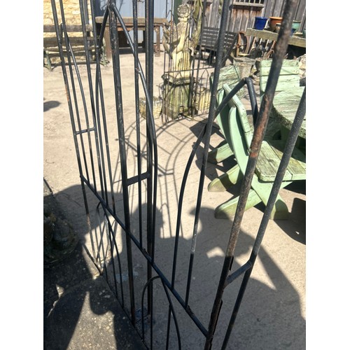 673 - Monumental coated iron gazebo with lancet decorated framework, H 340cm x Dia 406

Situated at Ronson... 