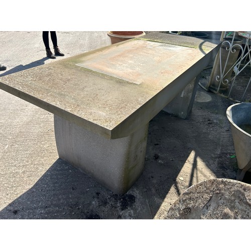 674 - Good quality carved sandstone altar or dining table, H 80cm x L 205 x W 85

Situated at Ronson Recla... 