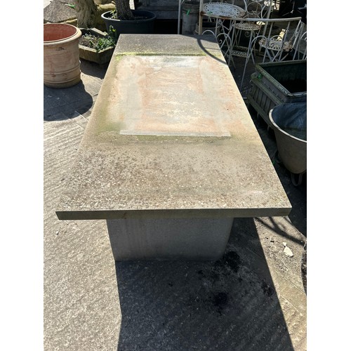 674 - Good quality carved sandstone altar or dining table, H 80cm x L 205 x W 85

Situated at Ronson Recla... 