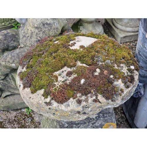153 - Well weathered natural stone staddlestone, H 70cm x W 52cm