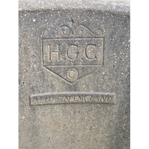 168 - Large reconstituted stone garden urn with fruiting grape vine relief, egg and darted rim and face ma... 