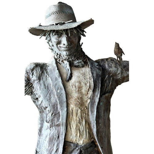 360 - Lloyd Le Blanc (b 1940) - 'Scarecrow', signed, limited 9/12, life size bronze sculpture, with birds ... 